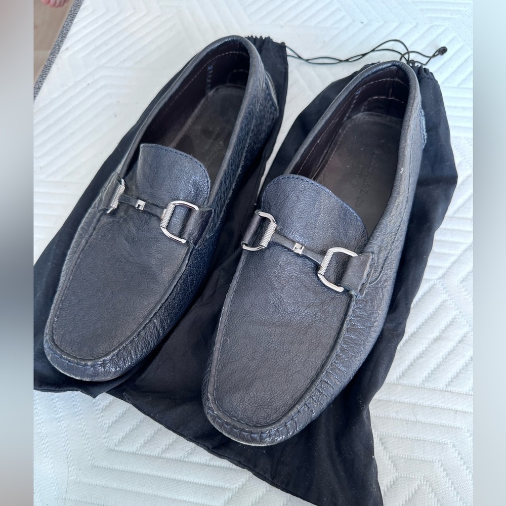 Lightly worn pair of Zegna leather driving shoes